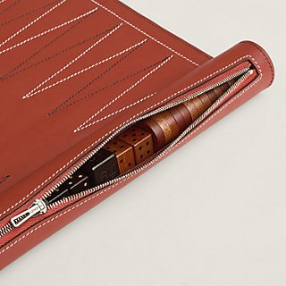 Paris-Louxor foldable backgammon game - Red | Hermès USA